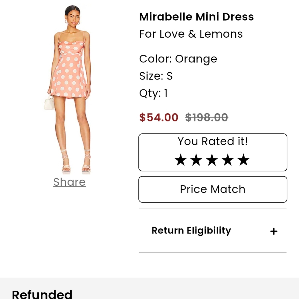 For Love & Lemons Orange Polka Dot Mini Dress